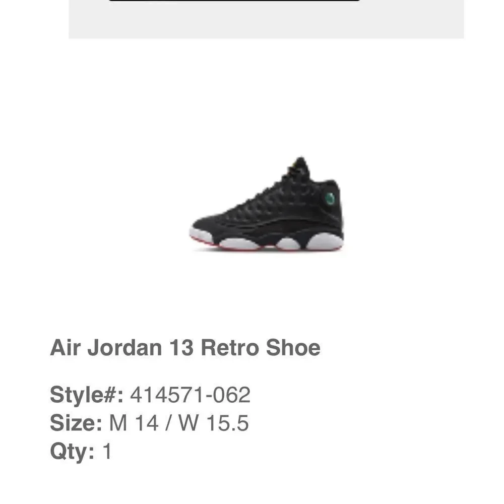 2023 Air Jordan 13 Retro Playoffs Black Varsity Red White 414571-062 Size 8 - 13